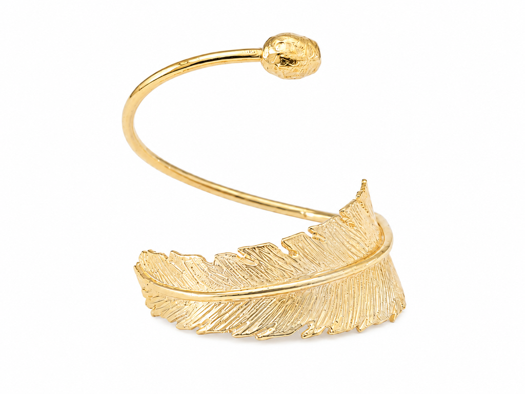 Bracciale in bronzo piuma
