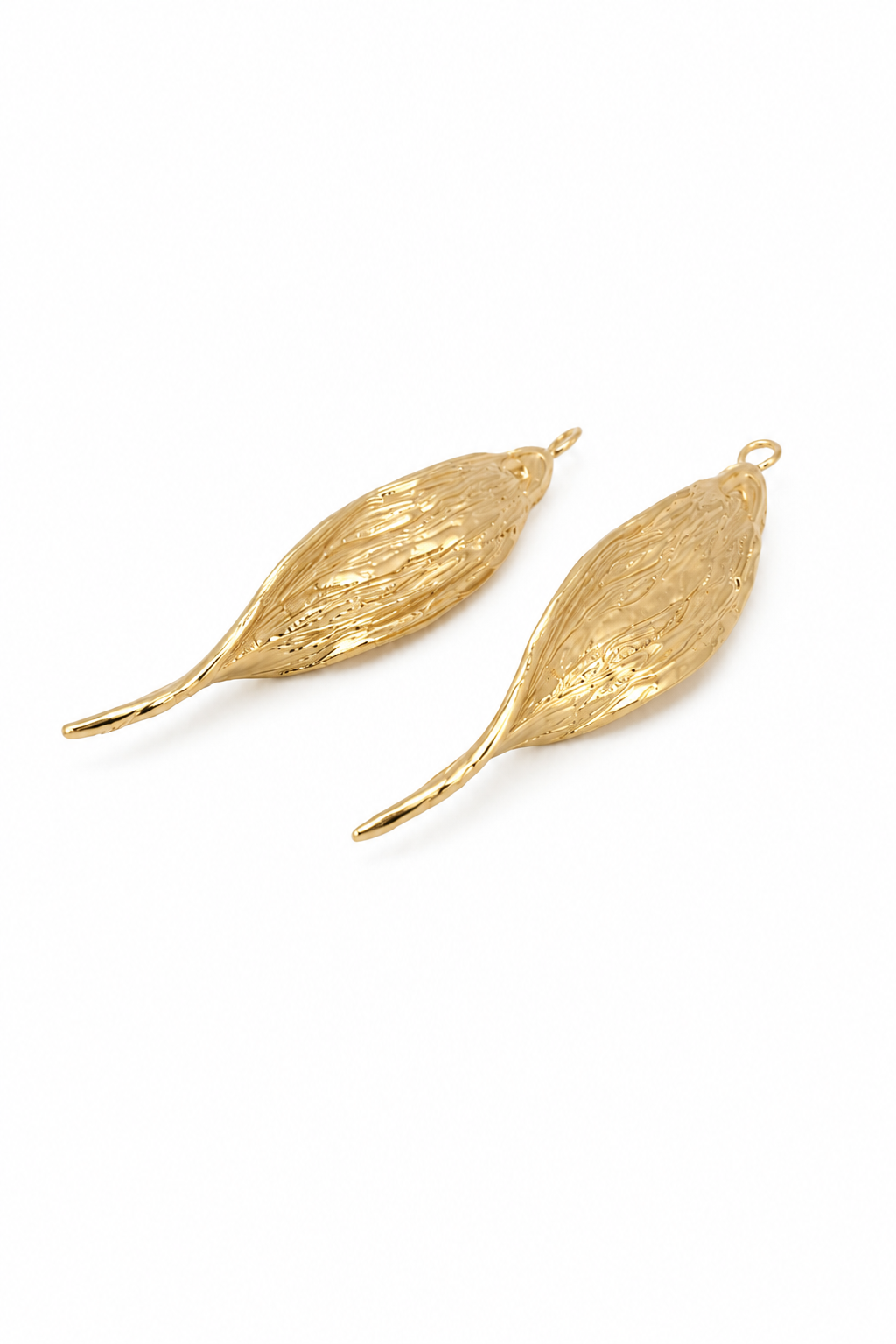 Orecchini in bronzo foglia