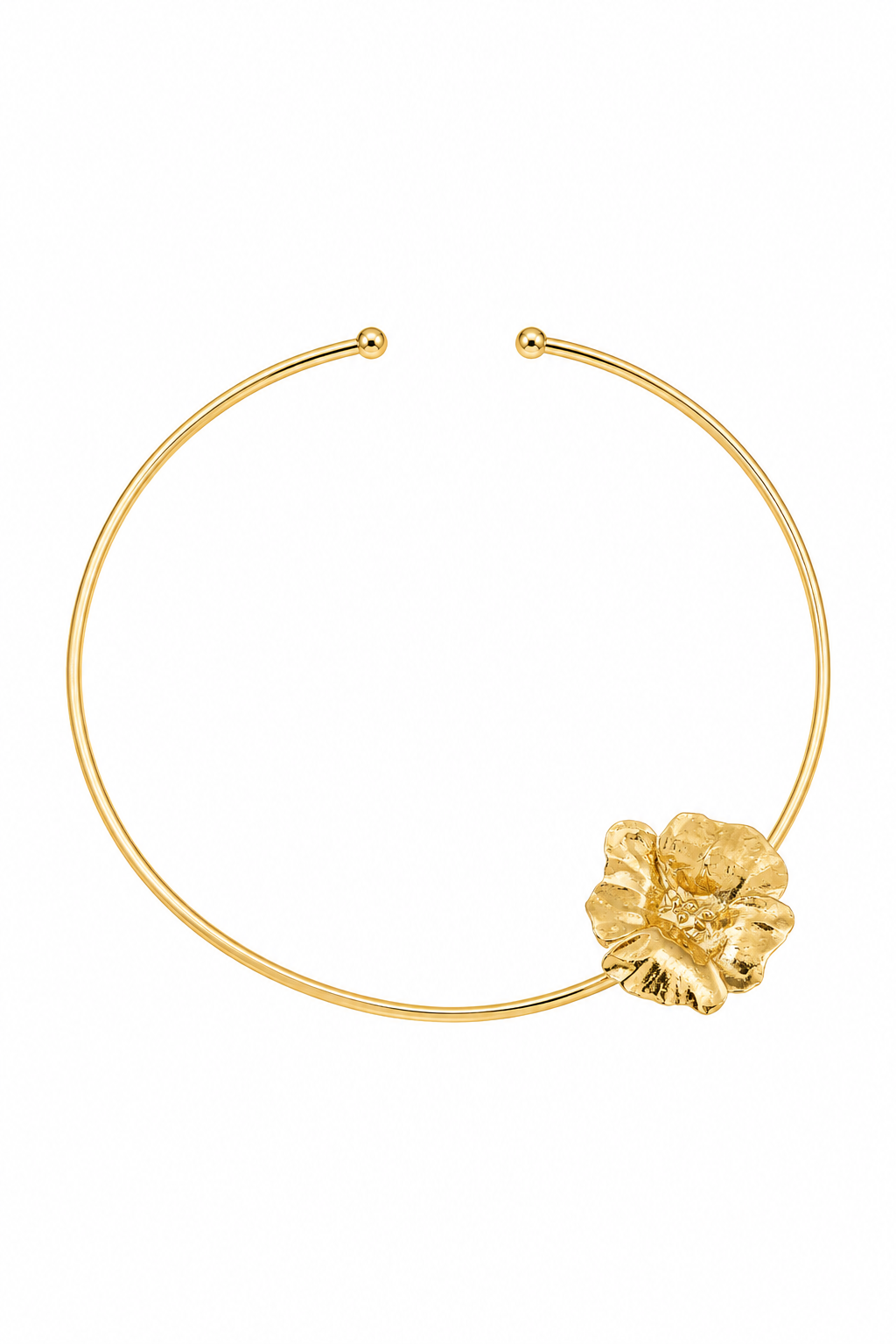 Collier in bronzo con fiore (primula)