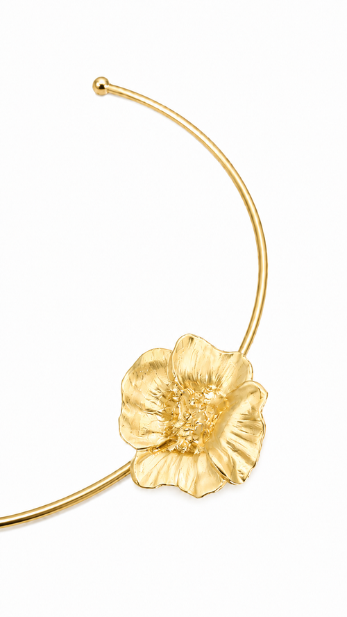 Collier in bronzo con fiore (primula)